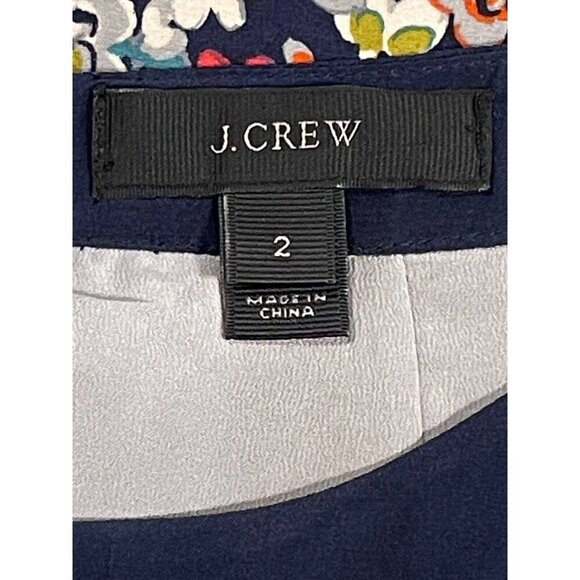 J.Crew Misty Fog Floral Silk Lined Shift Dress with Pockets Size 2 - Picture 7 of 11